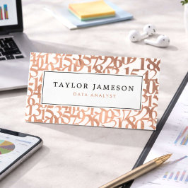 Tarjeta De Visita Modern Rose Gold Data Analyst