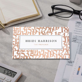 Tarjeta De Visita Modern Rose Gold Tax Preparer Business Card