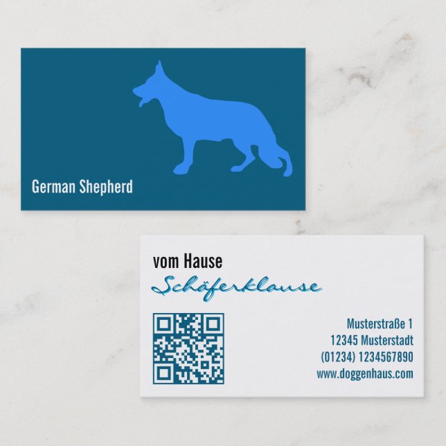 Tarjeta De Visita Modern Shepherd Dog (Anverso / Reverso)