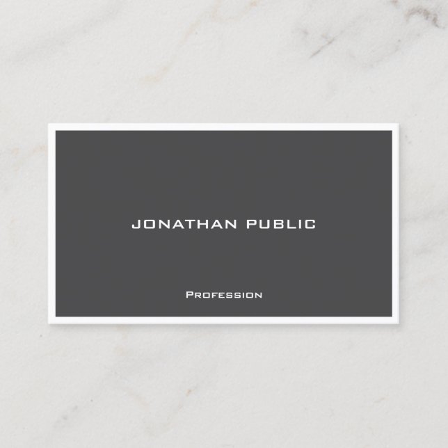 Tarjeta De Visita Modern Simple Elegant Black And White Template (Anverso)
