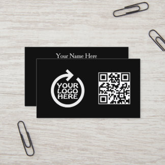 Tarjeta De Visita Modern Simple Logo Professional with QR Code
