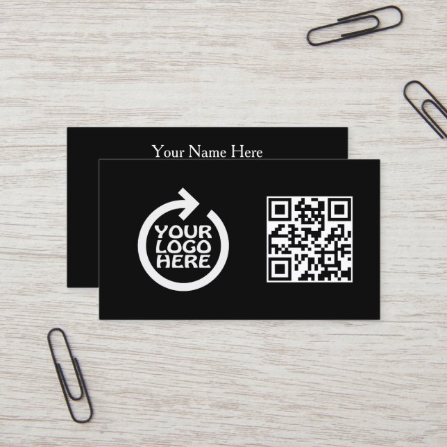 Tarjeta De Visita Modern Simple Logo Professional with QR Code (Anverso/Reverso In Situ)