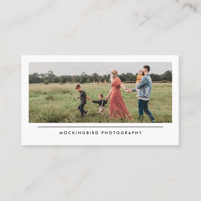Tarjeta De Visita Modern Simple Minimalist Family Photography (Anverso)
