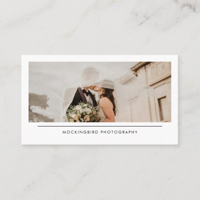 Tarjeta De Visita Modern Simple Minimalist Wedding Photography (Anverso)