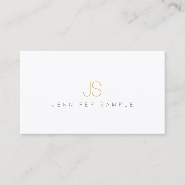 Tarjeta De Visita Modern Simple Professional Elegant Gold Monogram (Anverso)