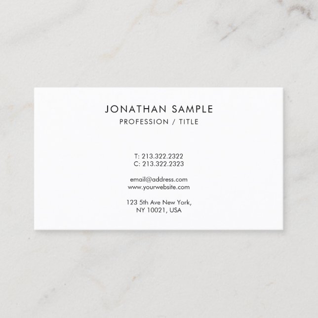 Tarjeta De Visita Modern Sleek Simple Design Template Monogram (Anverso)