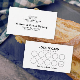 Tarjeta De Visita Modern Small Bakery Bread Logo Loyalty Reward