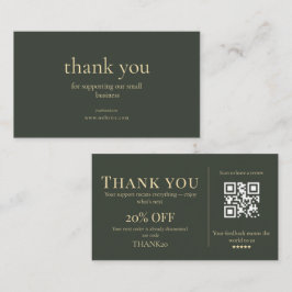 Tarjeta De Visita Modern Small Business Thank You Discount QR Card