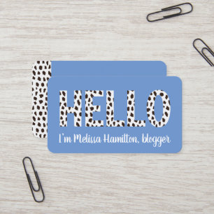 Tarjeta De Visita Modern Spots HELLO I'm Name Personalized Business 