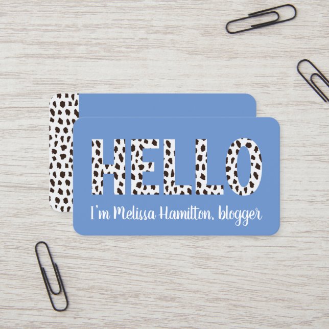 Tarjeta De Visita Modern Spots HELLO I'm Name Personalized Business  (Anverso/Reverso In Situ)