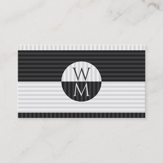 Tarjeta De Visita Modern Striped Contrast (Anverso)