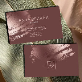 Tarjeta De Visita Modern Stylish Bronze Logo Business Card