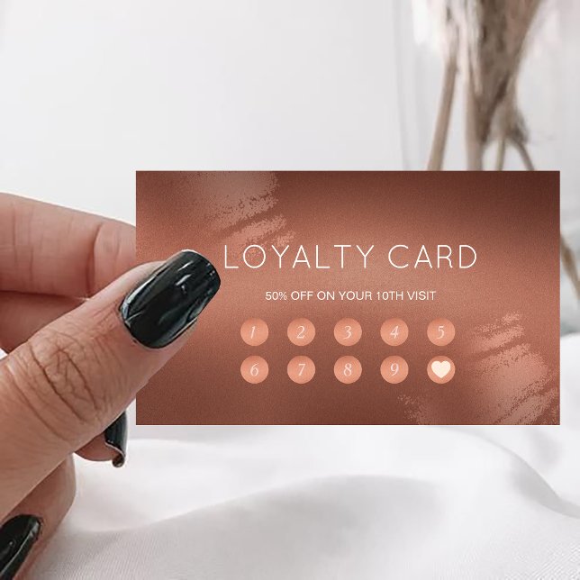 Tarjeta De Visita Modern Stylish Bronze Logo Customer Loyalty (Modern Stylish Bronze Logo Customer Loyalty Business Card)