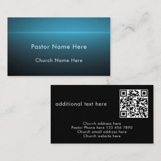 Tarjeta De Visita Modern Stylish Custom Text QR Code Church Pastor