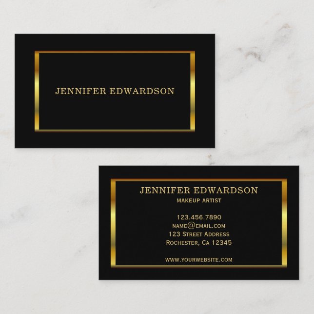 Tarjeta De Visita Modern stylish gold black professional (Anverso / Reverso)