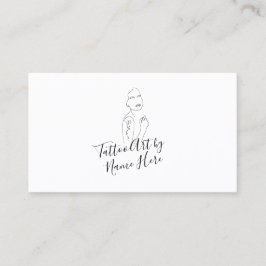 Tarjeta De Visita Modern Tattoo script typography Logo