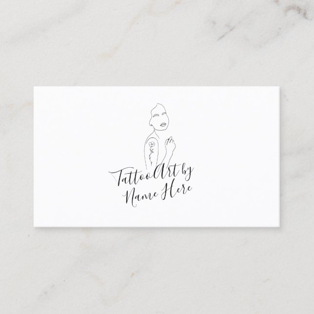 Tarjeta De Visita Modern Tattoo script typography Logo (Anverso)