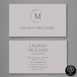 Tarjeta De Visita Modern Taupe Gray Logo Business Branding
