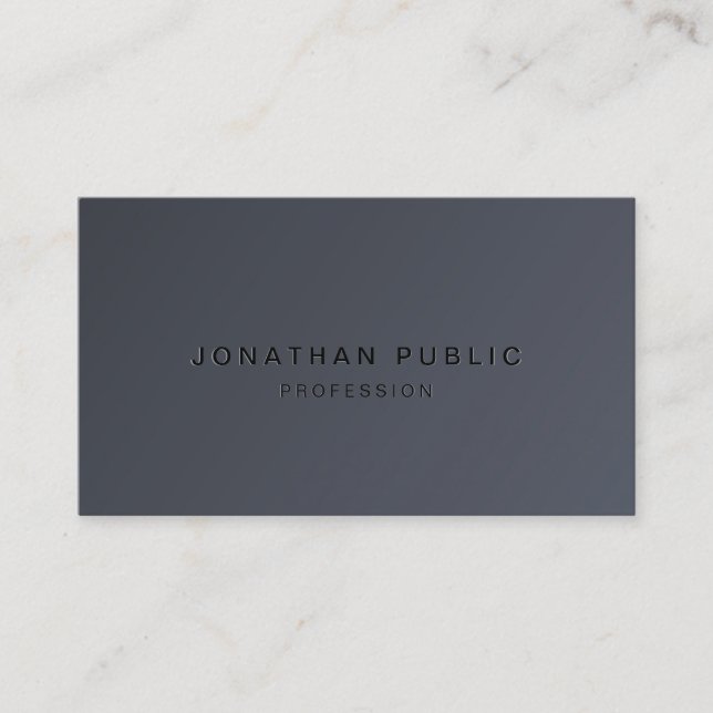Tarjeta De Visita Modern Template Elegant Dark Grey Create Your Own (Anverso)