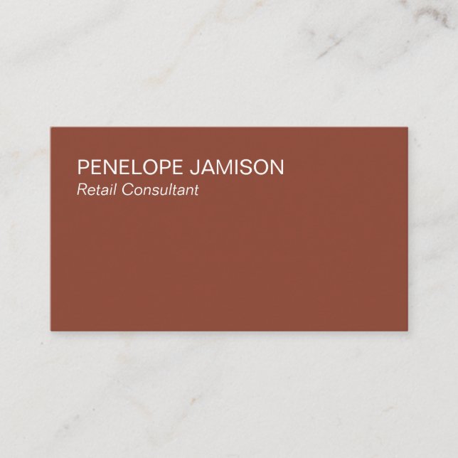 Tarjeta De Visita Modern Terracotta and White  (Anverso)