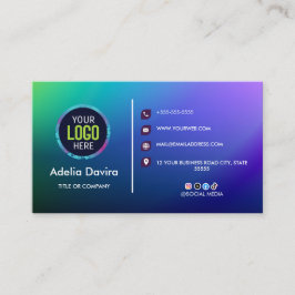 Tarjeta De Visita Modern Terracotta Blue Glitter Gold Opal Stone Lux