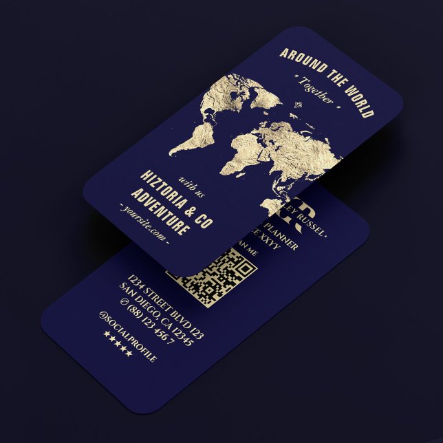 Tarjeta De Visita Modern Travel Planner Gold World Map Midnight Blue (https://www.zazzle.com/modern_travel_planner_gold_world_map_midnight_blue_business_card-256057868347)