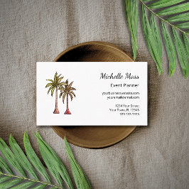 Tarjeta De Visita Modern Tropical Boho Palm Trees Event Planner