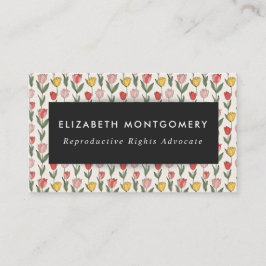 Tarjeta De Visita Modern Tulip Floral Pattern Soft Botanical Spring