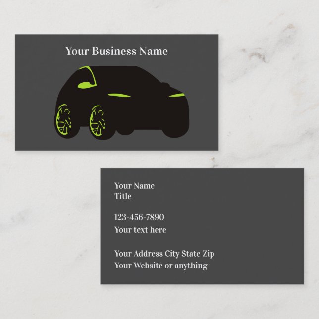 Tarjeta De Visita Modern Unique Automotive Theme Business Cards (Anverso / Reverso)