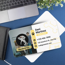 Tarjeta De Visita Modern Vet Clinic Business Card – White & Yellow