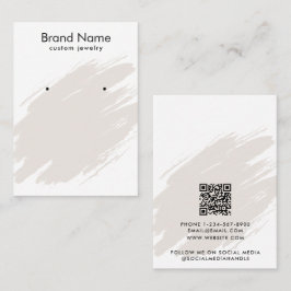 Tarjeta De Visita Modern Watercolor Brown Jewelry Display Card