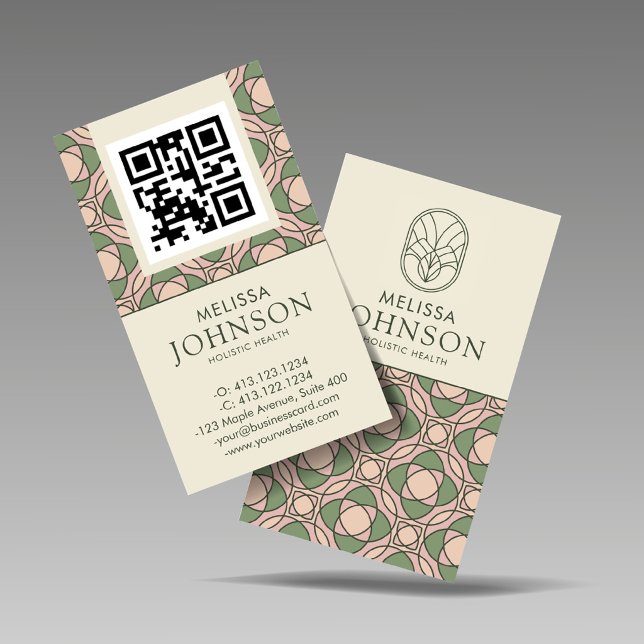 Tarjeta De Visita Modern Zen Holistic Health QR Code Business Card (Subido por el creador)