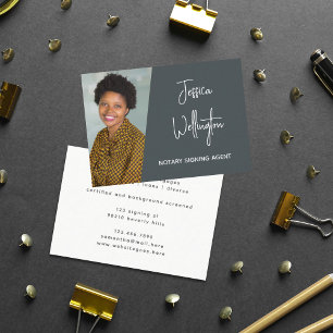 Tarjeta de visita moderna abogado notario con foto