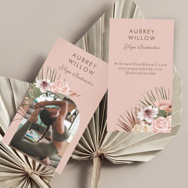 Tarjeta De Visita Moderna acuarela bohemiana arca fotográfica yoga (Subido por el creador)