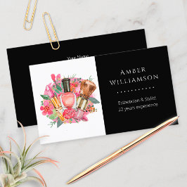 Tarjeta De Visita Moderna acuarela color rosa maquillaje artista Mod