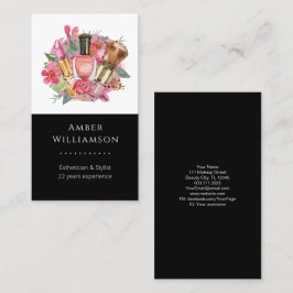 Tarjeta De Visita Moderna acuarela color rosa maquillaje artista Mod