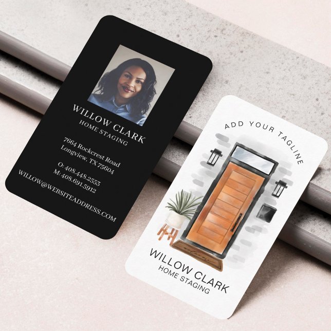 Tarjeta De Visita Moderna acuarela de medio siglo Puerta delantera d (Subido por el creador)