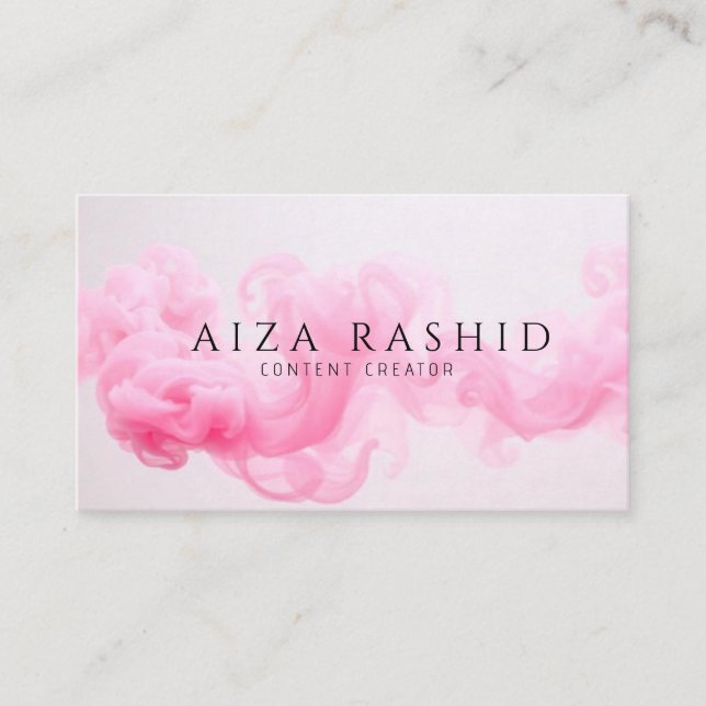Tarjeta De Visita Moderna acuarela Elegante Baby Pink Business Card (Anverso)