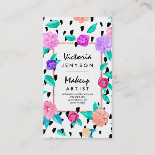 Tarjeta De Visita Moderna acuarela floral brushiche Artista de maqui