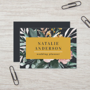 Tarjeta De Visita Moderna acuarela floral y follaje elegante