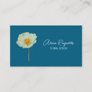 Tarjeta De Visita Moderna amapola floral minimalista elegante