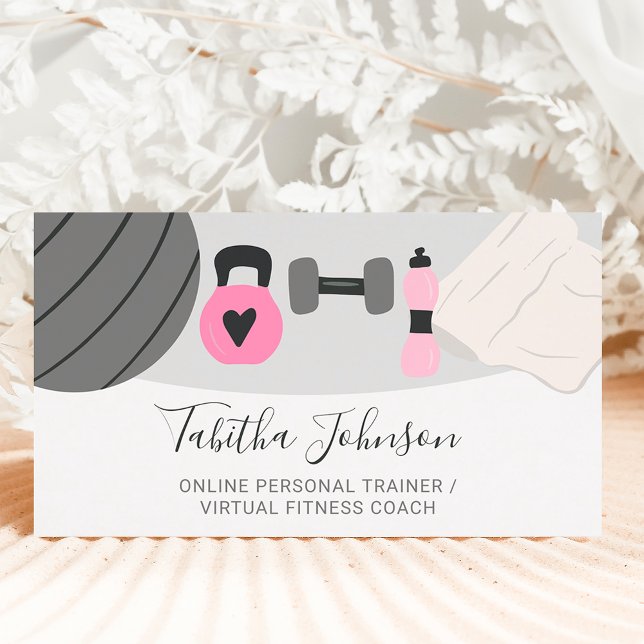 Tarjeta De Visita Moderna aptitud de entrenador personal virtual en  (Subido por el creador)
