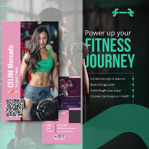 Tarjeta De Visita Moderna aptitud para entrenadores personales con e
