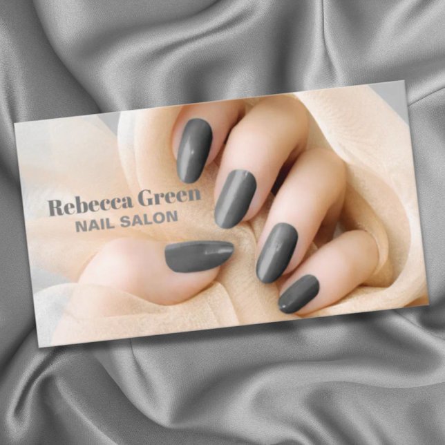 Tarjeta De Visita Moderna artista de uñas manicurista de moda en sal (Modern Trendy Manicurist Nail Artist Nail Salon Business Card)