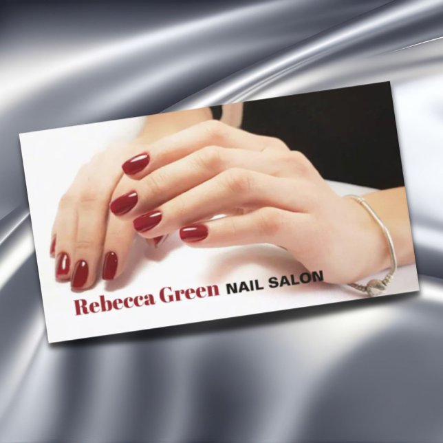 Tarjeta De Visita Moderna artista de uñas manicurista de moda en sal (Modern Trendy Manicurist Nail Artist Nail Salon Business Card)