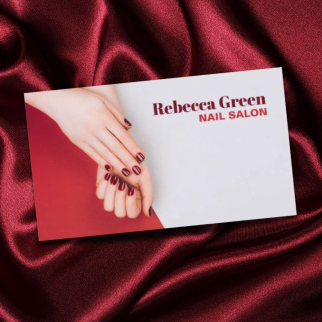 Tarjeta De Visita Moderna artista de uñas manicurista de moda en sal (Modern Trendy Manicurist Nail Artist Nail Salon Business Card)
