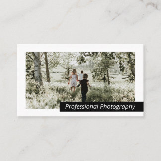 Tarjeta De Visita Moderna audaz foto en blanco negro personalizada