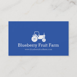 Tarjeta de visita moderna azul blanca de la granja