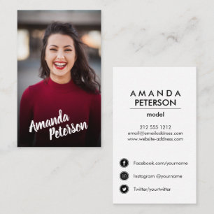 Tarjeta De Visita Moderna bailarina modelo de actor fotográfica ico