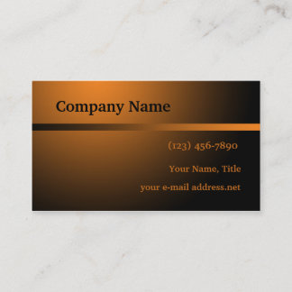 Tarjeta De Visita Moderna banda simple Naranja a negro